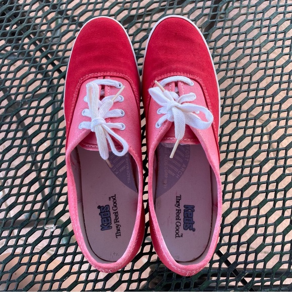 🦞3/$30🦞 Keds | Vtg 90s Y2k Narrow Hand-Dyed Two-Tone Red Arch Support Sneaker - Picture 3 of 9